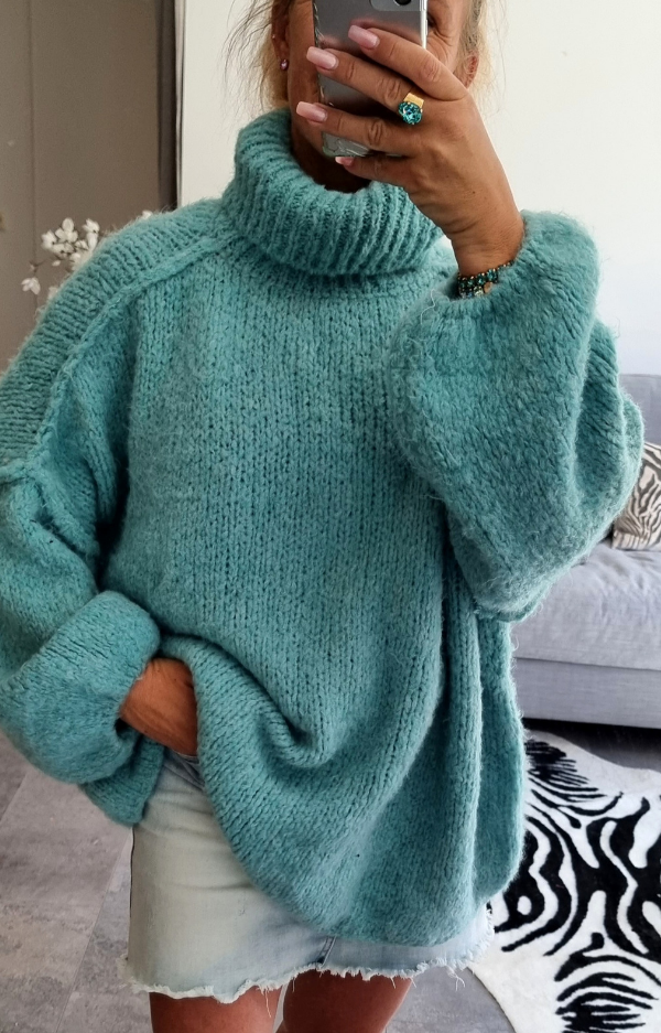 Cinderella Sweater Dusty Turquoise