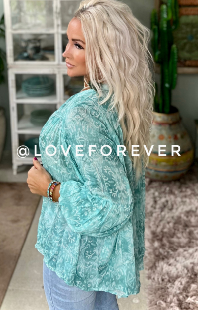 Sussie Blouse Turquoise Paisley