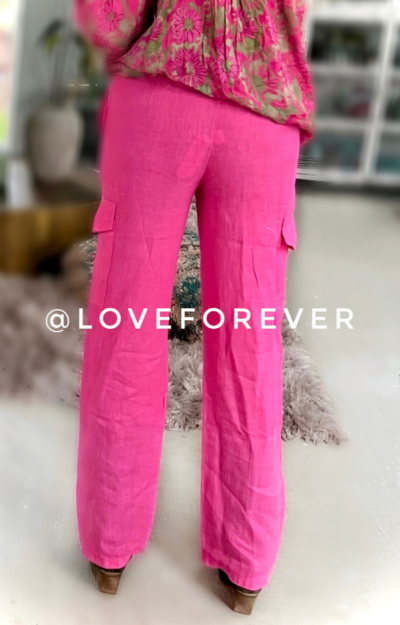 Corinne Linen Pants Pink