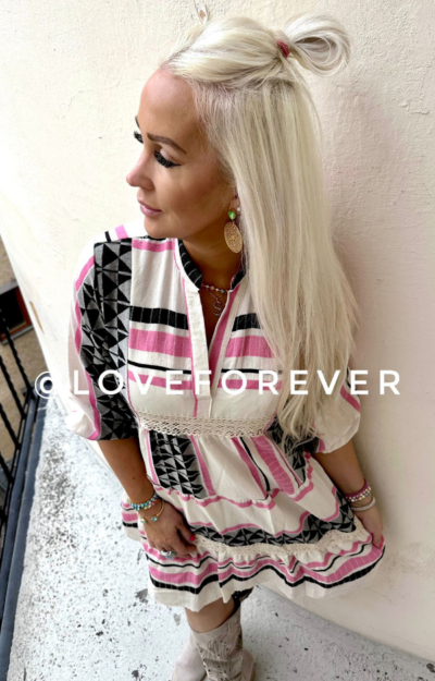 Lucille Tunic Black-Pink