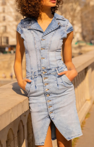 Leslie Stretchig Jeansklänning