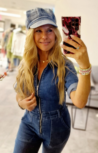 Denim Cap - Blue, Black