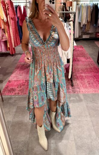 Bella Dress Turquoise Paisley