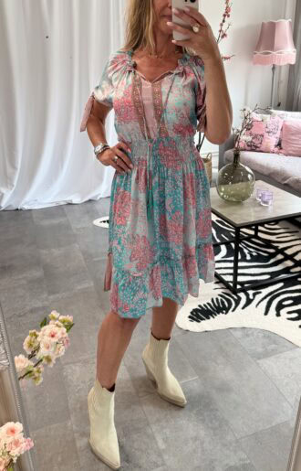 Molly short dress Turquose Pink