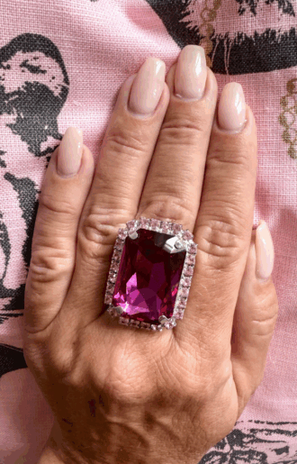 Alexa Ring Cerise Silver