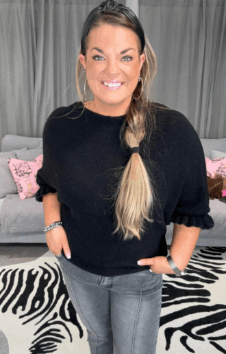 Alicia Supermjuk Stickad Tröja i Alpacka Svart