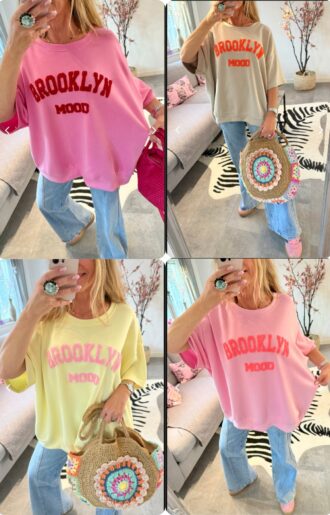 Brooklyn Mood Världens Mjukaste Tröja! Cerise, Gul, Beige, Ljusrosa