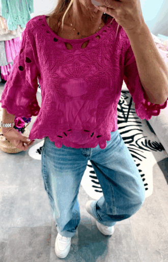 Lina Bomullstopp Cerise