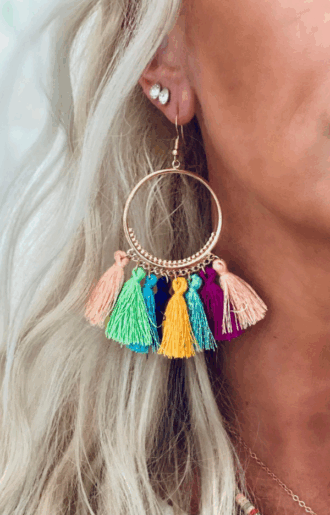 Tassel Örhängen, färgglada