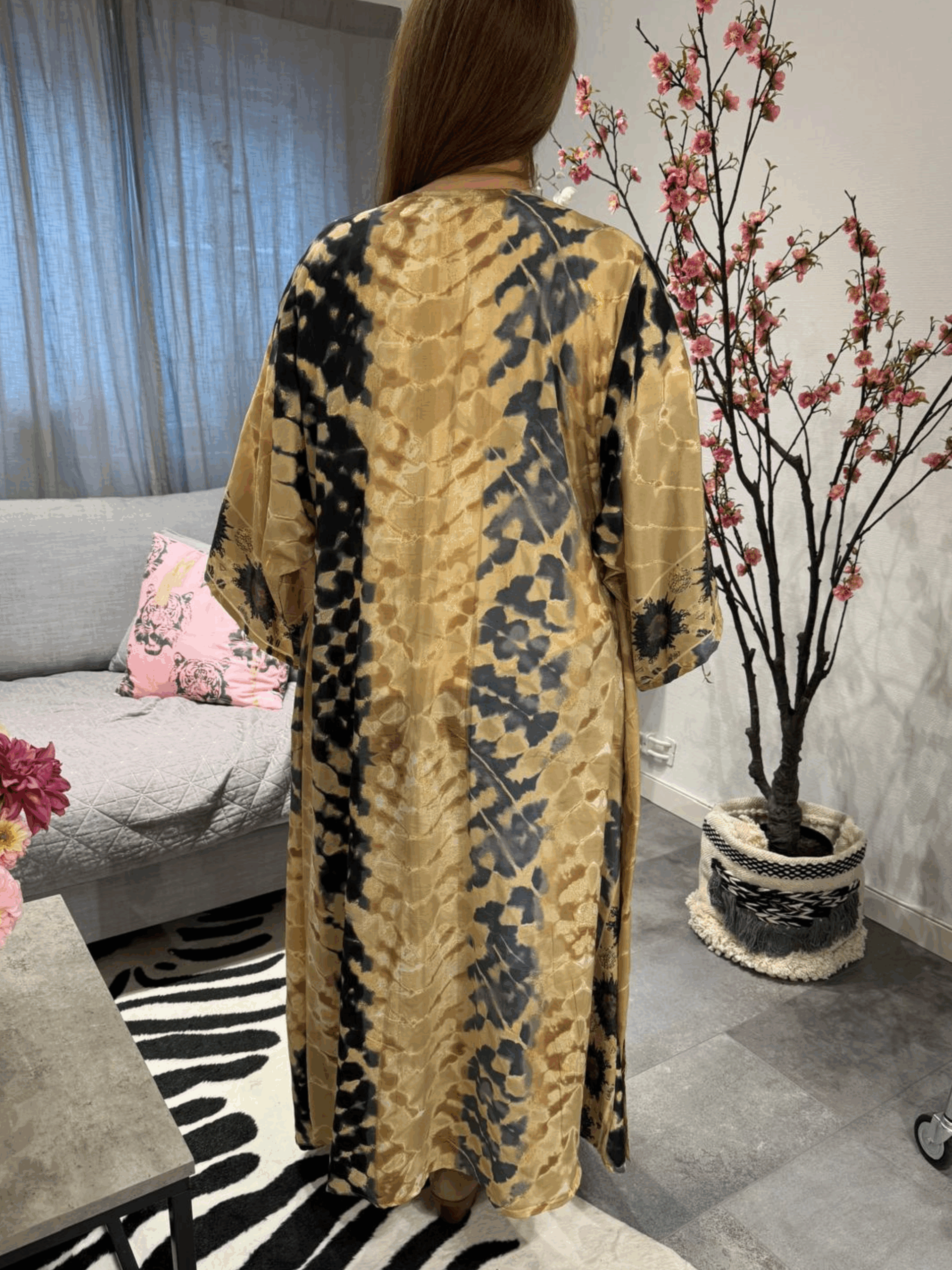 Bree Boho Kimono Black Taupe