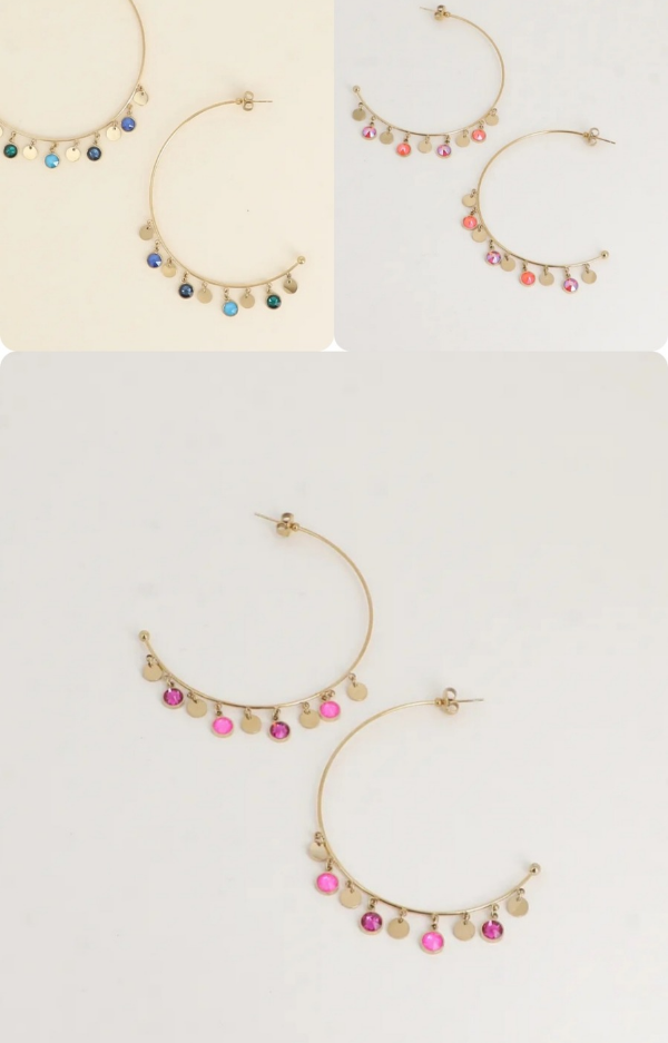 Statement örhängen med orange Swarovski kristaller