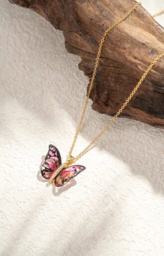 Butterfly Halsband Rosa
