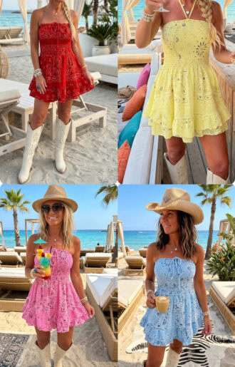 Jumpsuit dam med shorts och kjol över i färgstarkt bandanaprint, smock överdel och halterneck, boho chic stil från Love Forever