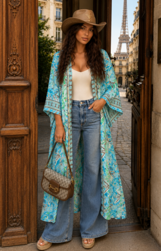 En annan syn på Bree Boho Kimono Green