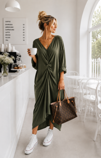 Joy Stretch Dress Army