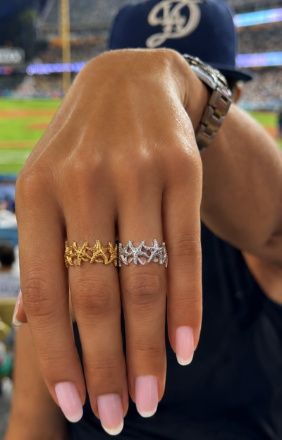 Justerbar ring med sjöstjärna i guld och silver, boho chic smycke från Love Forever