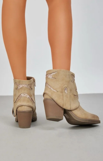 Alternative view of Glimmer Boots Taupe - cowboyboots med lågt skaft