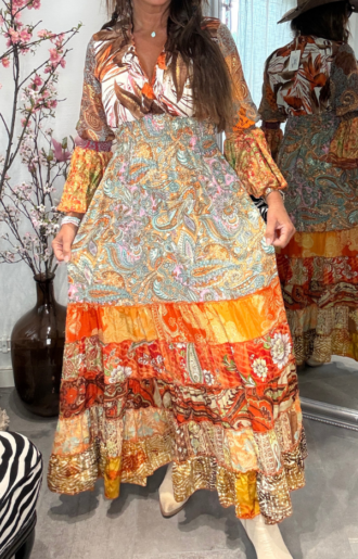 Liana Smock Dress Orange UNIQUE!