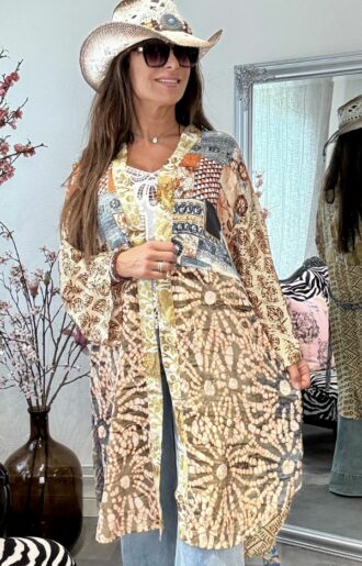 Mix Short Kimono Bruna nyanser - 11