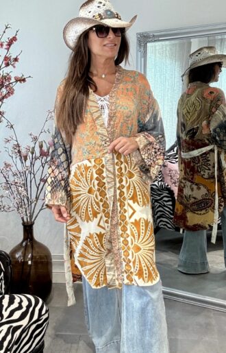 Mix Short Kimono Bruna nyanser - 12