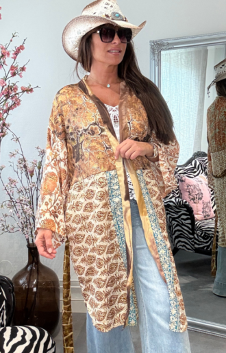 Mix Short Kimono Bruna Nyanser- 15
