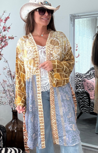 Mix Short Kimono Bruna Nyanser- 16