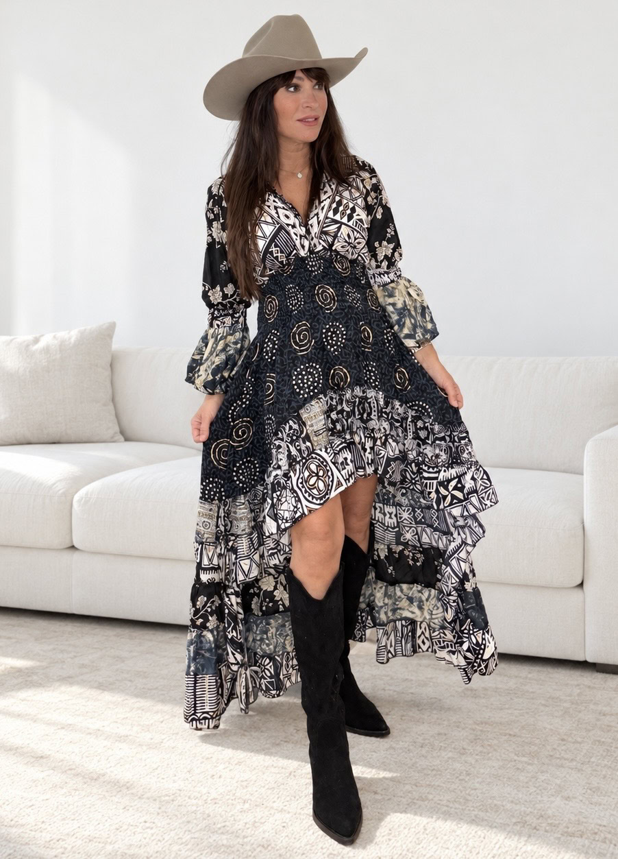 Liana Klänning High-Low Svart L-XL 8