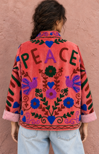 Suzani Jacka PEACE Mörk Peach