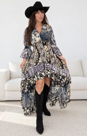 Liana Klänning High-Low Svart L-XL 7