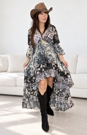 Liana Klänning High-Low Svart L-XL 6
