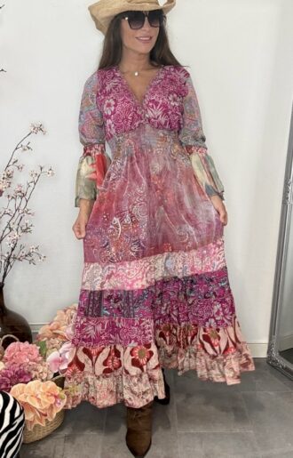 Liana Lång Smock-klänning Rosa Stella