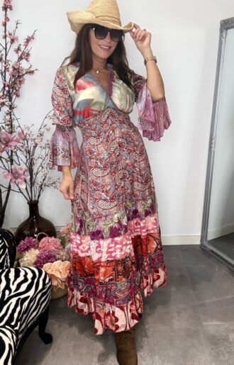 Liana Lång Smock-klänning Rosa Laura