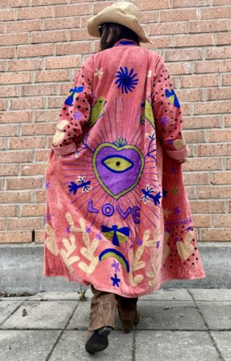 Alternative view of Lång Suzani-kappa LOVE Peach Orange