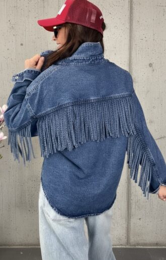 En annan syn på Jeansjacka med fransar