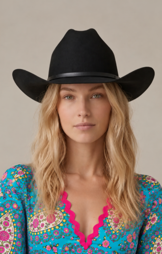 Jasper Cowboyhatt Svart - 100% ull