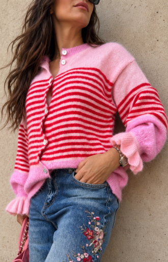 Cutie Stickad Kofta Rosa